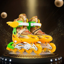 Load image into Gallery viewer, Children's new inline skates set, safe and comfortable adjustable size skates, boys and girls beginners full flash skates