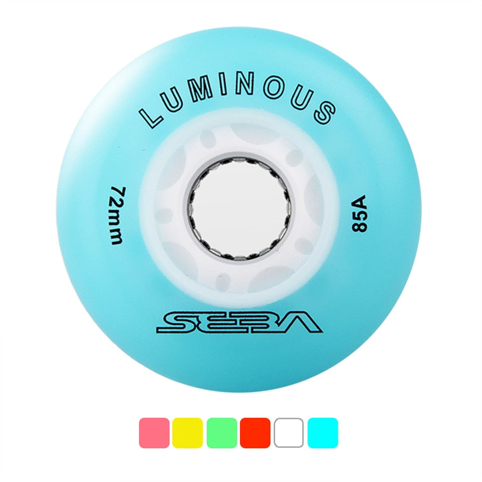 JEERKOOL Original SEBA LUMINOUS LED Flash Inline Skate Wheels LED Lighting Sliding Rollers 85A Slalom Sliding Patines Tires LZ90