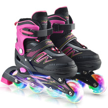 Load image into Gallery viewer, Inline Skates Adjustable Rollerblades with Illuminating Wheels Outdoor Roller Skates Children Tracer Adjustable Inline Skate
