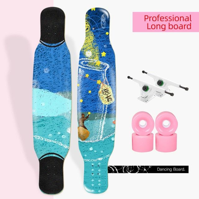 ARDEA Long board Dancing Russia Maple Skateboard Deck Longboard Trucks boy and girl Beginner Skate board Personalized Custom