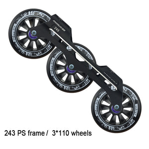 Powerslide Speed Inline Skates Base 243mm Frame 3*110mm Wheels Roller Skating Basin ILQ-11 Bearing Durable 85A Patines Tires