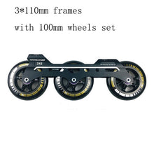 Load image into Gallery viewer, Powerslide Speed Inline Skates Base 243mm Frame 3*110mm Wheels Roller Skating Basin ILQ-11 Bearing Durable 85A Patines Tires
