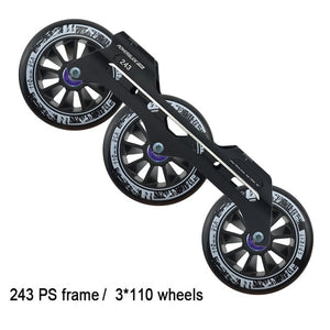 Powerslide Speed Inline Skates Base 243mm Frame 3*110mm Wheels Roller Skating Basin ILQ-11 Bearing Durable 85A Patines Tires