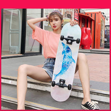 Load image into Gallery viewer, 80 * 20cm beginner skateboarding teenager adult road skateboard dance board brush street long board matte non-slip
