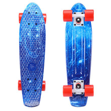 Load image into Gallery viewer, Adult children 22 inch four wheel plastic small fish board skateboard long board mini brush street long board easy to carry
