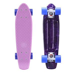 Adult children 22 inch four wheel plastic small fish board skateboard long board mini brush street long board easy to carry